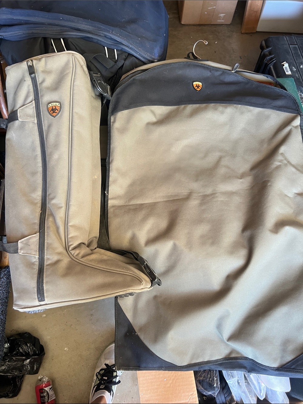Ariat Tan and Black Travel Garment & Boot Bag Set